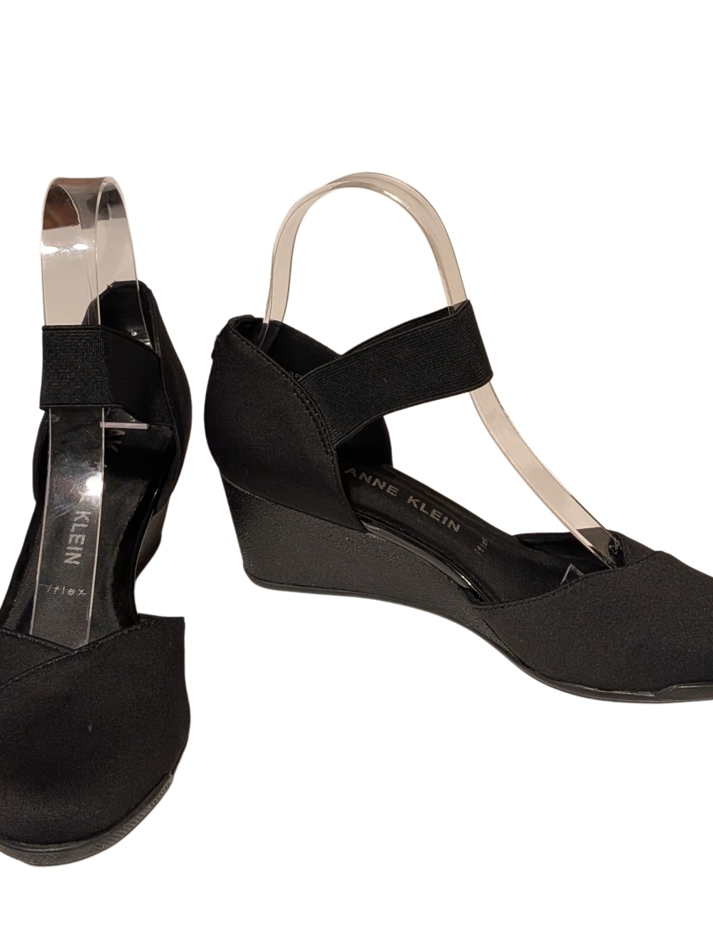 Anne Klein iFlex Black Slingback Wedge Heels Womens Size 6.5 M Comfort Shoes - Picture 9 of 10